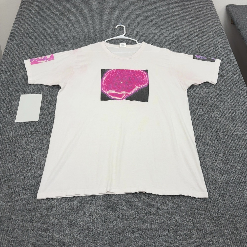 Grant Thomas T Shirt Mens XXL White Cotton Brain Graphic Streetwear Casual
